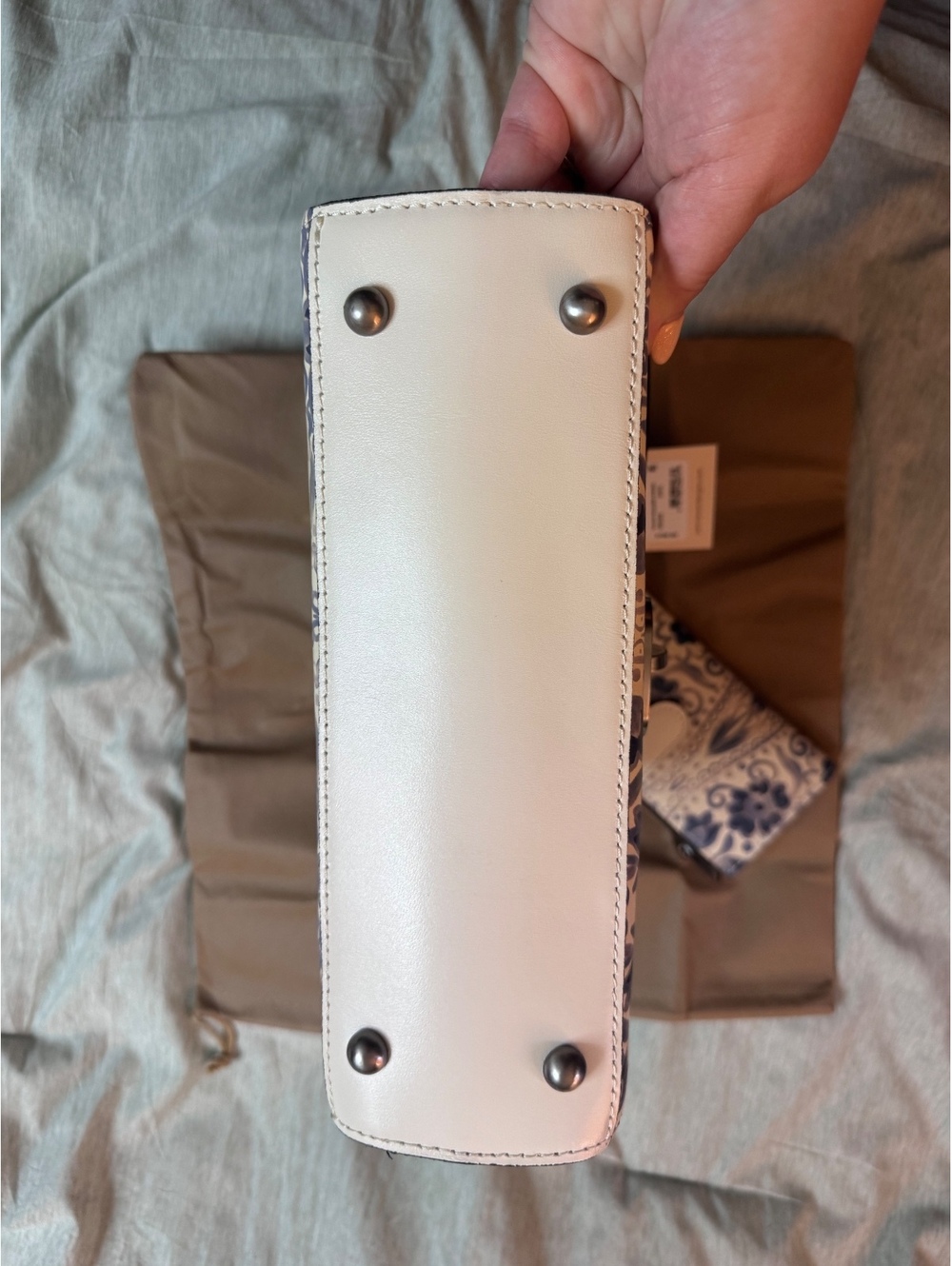 NWT Patricia Nash Italian Folklore Ilafiri Satchel & RFID Wallet Blue White - Picture 3 of 9
